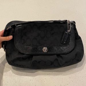 Coach Black Logo Hobo Shoulder Bag